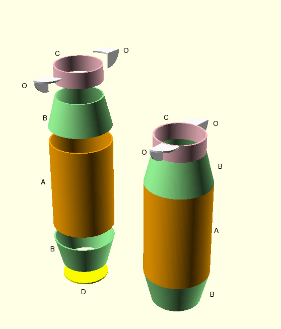vue explosée du vase